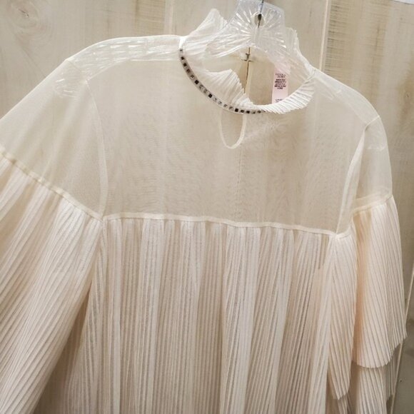 VS Sheer Chiffon Pleated Top Rhinestone Coquette Lingerie - Picture 5 of 13